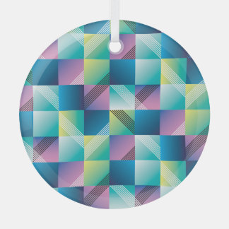geometrische vierkanten: Abstract patroon Glas Ornament