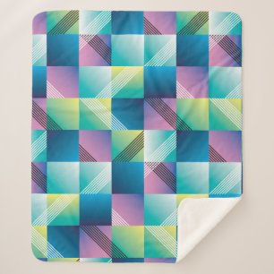  geometrische vierkanten: Abstract patroon Sherpa Deken