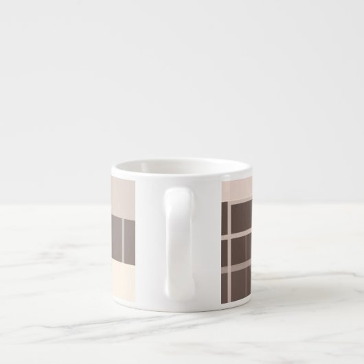 Geometrische Vierkanten - Chocolade Crème Espresso Kop (Achterkant)