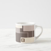 Geometrische Vierkanten - Chocolade Crème Espresso Kop (Rechts)