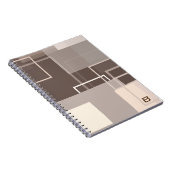 Geometrische Vierkanten - Chocolade Crème Foto Not Notitieboek (Rechterzijde)