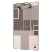 Geometrische Vierkanten - Chocolade Crème Klembord (Links)