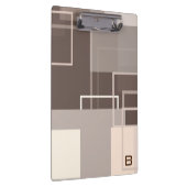 Geometrische Vierkanten - Chocolade Crème Klembord (Rechts)