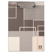 Geometrische Vierkanten - Chocolade Crème Klembord (Voorkant)