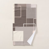 Geometrische Vierkanten - Chocolade en Crème Bad Handdoek (Handdoek)