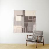 Geometrische vierkanten - Chocolade en Crème Wandkleed (In Situ (horizontaal))