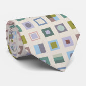 Geometrische vierkanten & contrasterende strepen s stropdas (Opgerold)