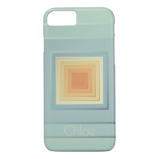 geometrische vierkanten (lichtblauw en geel) Case-Mate iPhone case (Achterkant)