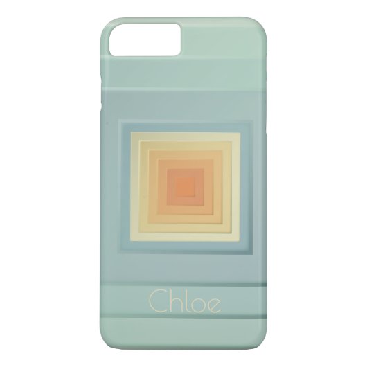  geometrische vierkanten (lichtblauw en geel) Case-Mate iPhone case (Achterkant)