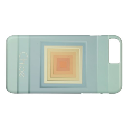 geometrische vierkanten (lichtblauw en geel) Case-Mate iPhone case (Achterkant (Horizontaal))