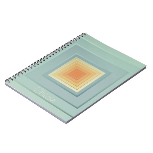  geometrische vierkanten (lichtblauw en geel) notitieboek (Linkerzijde)