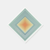  geometrische vierkanten (lichtblauw en geel) servetten (Hoek)