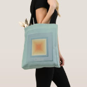 geometrische vierkanten (lichtblauw en geel) tote bag (Dichtbij)
