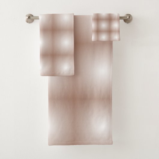 Geometrische vierkanten met Mocha Mousse Gradient Bad Handdoek (Insitu)