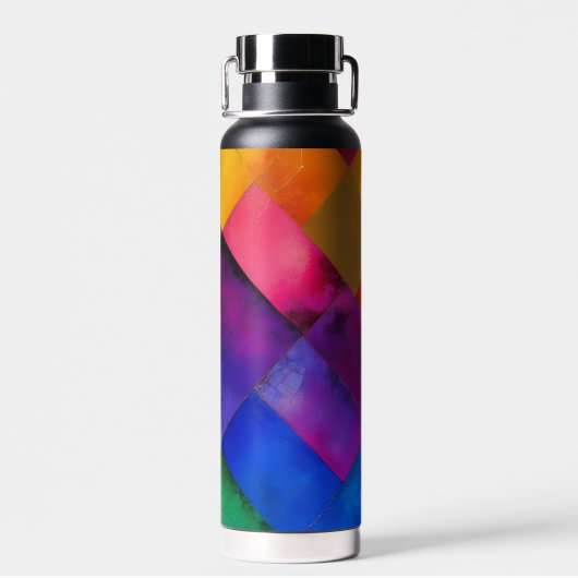 Geometrische vierkanten waterfles (Achterkant)
