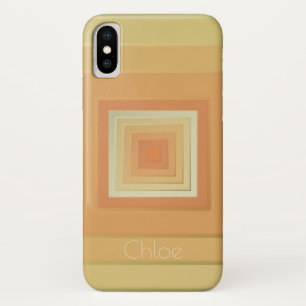 geometrische vierkanten (zacht geel & sinaasappel Case-Mate iPhone case