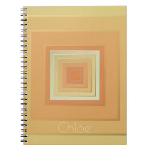 geometrische vierkanten (zacht geel & sinaasappel notitieboek