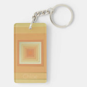  geometrische vierkanten (zacht geel & sinaasappel sleutelhanger (achterkant)
