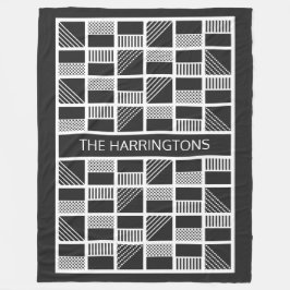 Geometrische vierkantjes aangepaste monogram deken