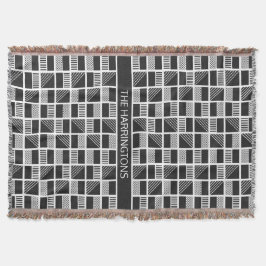 Geometrische vierkantjes aangepaste monogram gootd deken