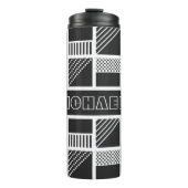 Geometrische vierkantjes aangepaste monogram tumbl thermosbeker (Voorkant)