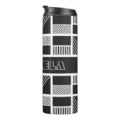 Geometrische vierkantjes aangepaste monogram tumbl thermosbeker (Geroteerd rechts)