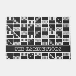 Geometrische vierkantjes, aangepaste naam deurmat
