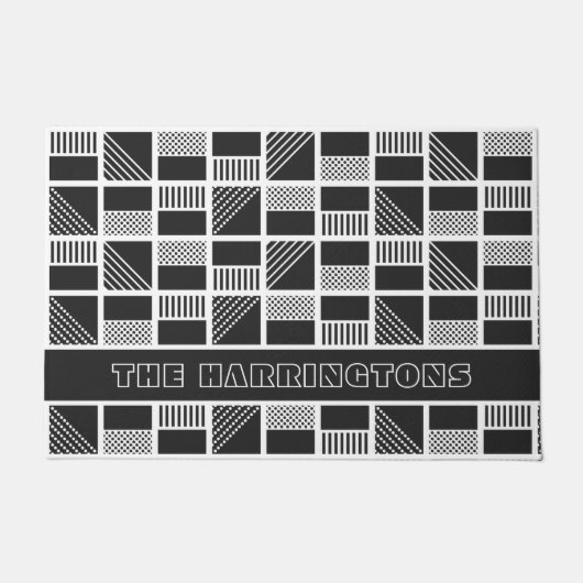 Geometrische vierkantjes, aangepaste naam deurmat (Voorkant)