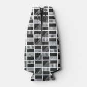 Geometrische vierkantjes aangepaste naam flesje en flesjeskoeler (Achterkant)