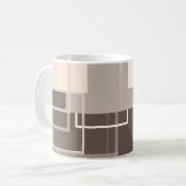 Geometrische vierkantjes - Chocolade Cream Koffiemok (Voorkant links)