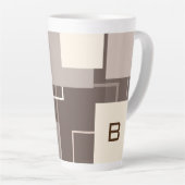 Geometrische vierkantjes - Chocolade Cream Latte Mok (Rechterhoek)