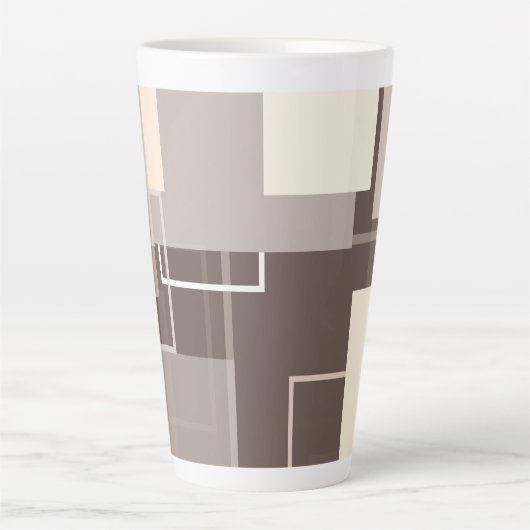 Geometrische vierkantjes - Chocolade Cream Latte Mok (Voorkant)