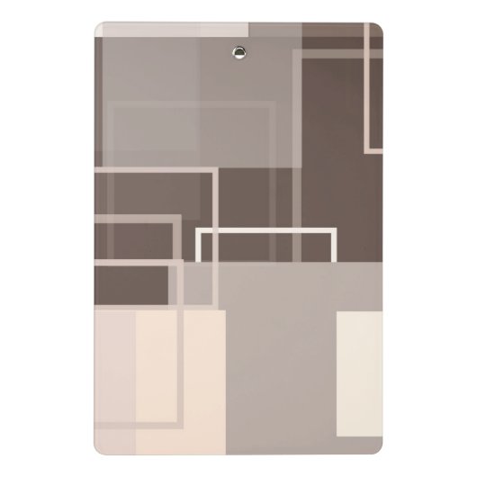 Geometrische vierkantjes - Chocolade Cream Mini Klembord (Achterkant)
