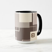 Geometrische vierkantjes - Chocolade Cream Mok (Voorkant rechts)