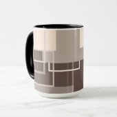 Geometrische vierkantjes - Chocolade Cream Mok (Voorkant links)