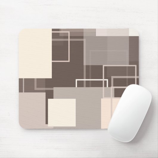 Geometrische vierkantjes - Chocolade Cream Muismat (Met muis)