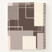 Geometrische vierkantjes - Chocolade Cream Notitieboek (Achterkant)