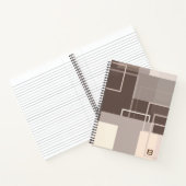 Geometrische vierkantjes - Chocolade Cream Notitieboek (Binnen)