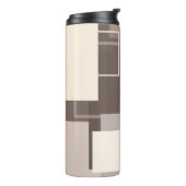 Geometrische vierkantjes - Chocolade Cream Thermosbeker (Gedraaid links)