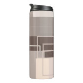 Geometrische vierkantjes - Chocolade Cream Thermosbeker (Geroteerd rechts)