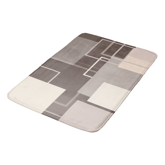 Geometrische vierkantjes - Chocolade en Cream Badmat (Gekanteld)