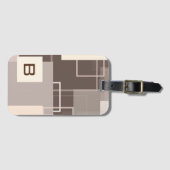 Geometrische vierkantjes - Chocolade en Cream Bagagelabel (Voorkant (horizontaal))