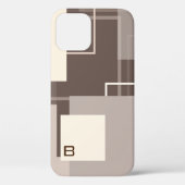 Geometrische vierkantjes - Chocolade en Cream Case-Mate iPhone Case (Achterkant)