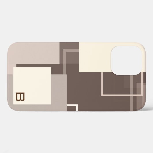 Geometrische vierkantjes - Chocolade en Cream Case-Mate iPhone Case (Achterkant (horizontaal))