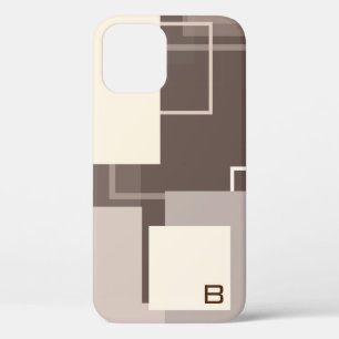 Geometrische vierkantjes - Chocolade en Cream Case-Mate iPhone Case