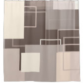 Geometrische vierkantjes - Chocolade en Cream Douchegordijn (Voorkant)