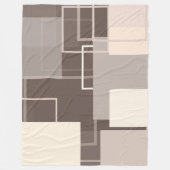 Geometrische vierkantjes - Chocolade en Cream Fleece Deken (Voorkant)