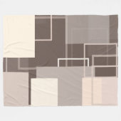 Geometrische vierkantjes - Chocolade en Cream Fleece Deken (Voorkant (Horizontaal))