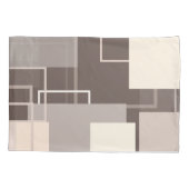 Geometrische vierkantjes - Chocolade en Cream Kussensloop (Achterkant-Links)