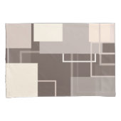 Geometrische vierkantjes - Chocolade en Cream Kussensloop (Voorkant-Rechts)